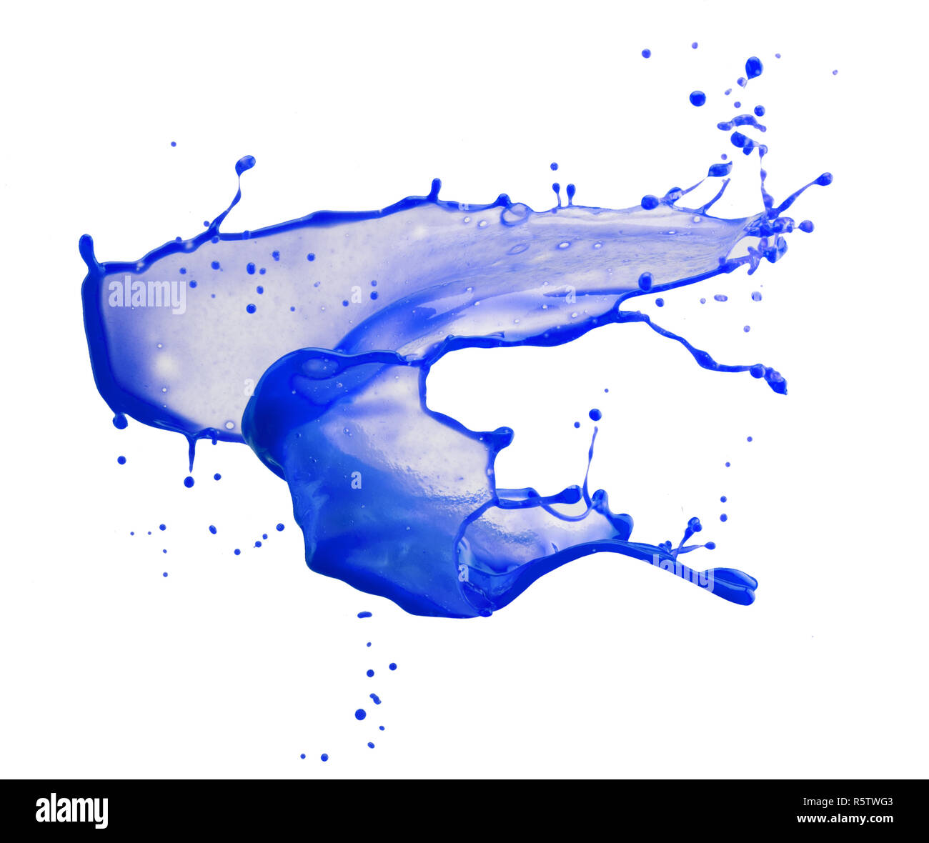blue paint splash isolated on a white background Stock Photo - Alamy