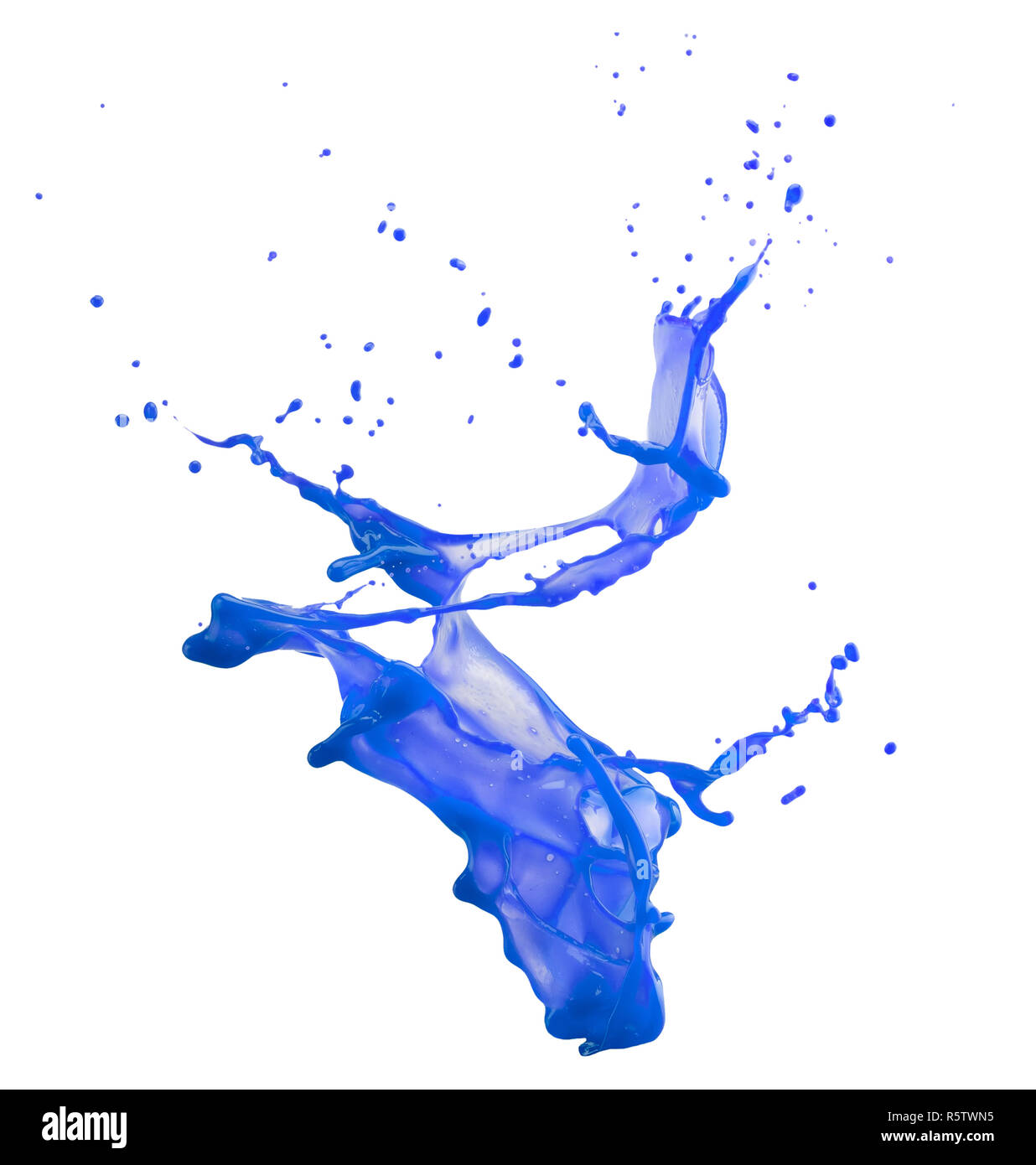 blue paint splash isolated on a white background Stock Photo - Alamy