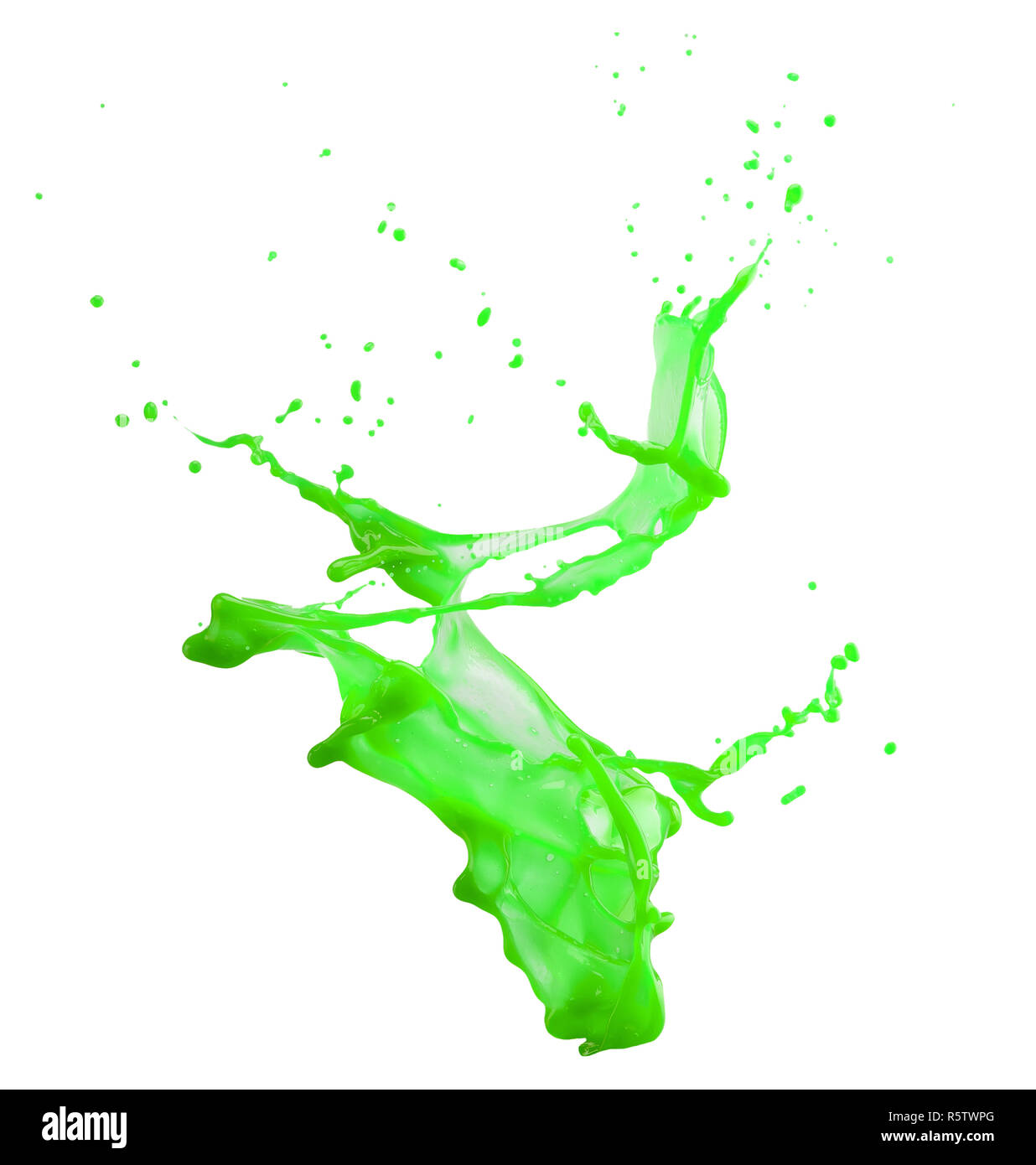 green paint splash isolated on a white background Stock Photo - Alamy