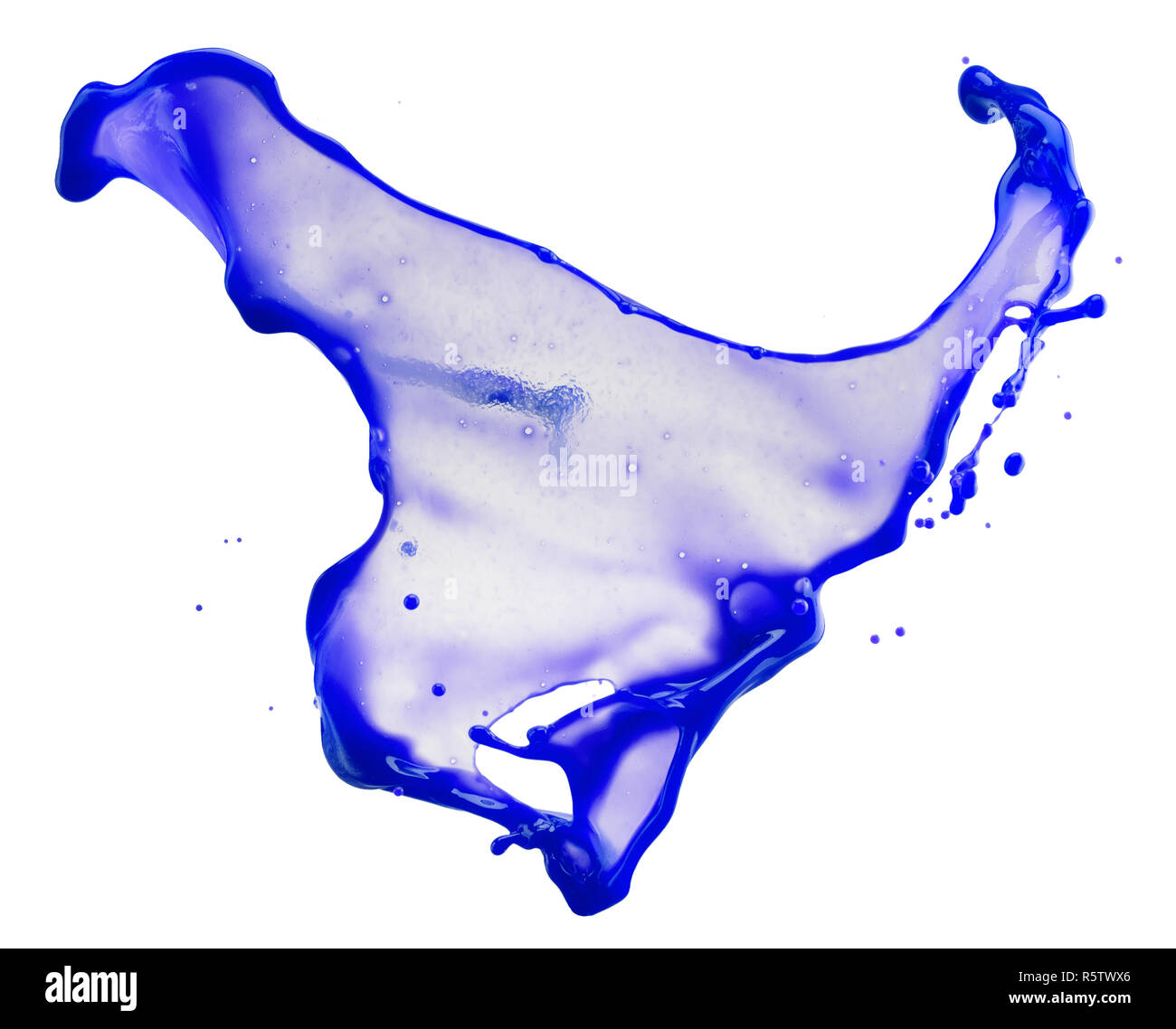 blue paint splash isolated on a white background Stock Photo - Alamy
