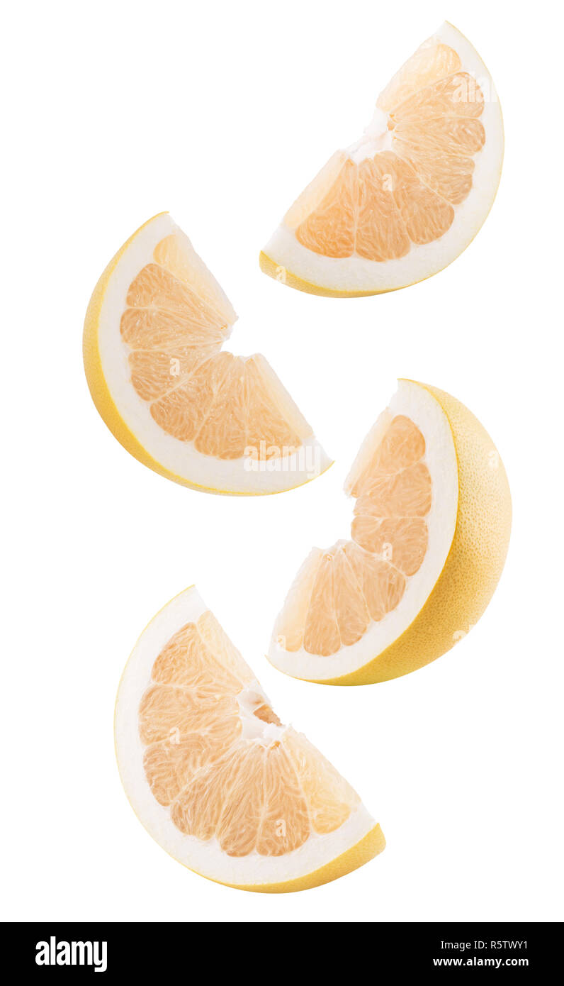 pomelo slices isolated on a white background. Stock Photo