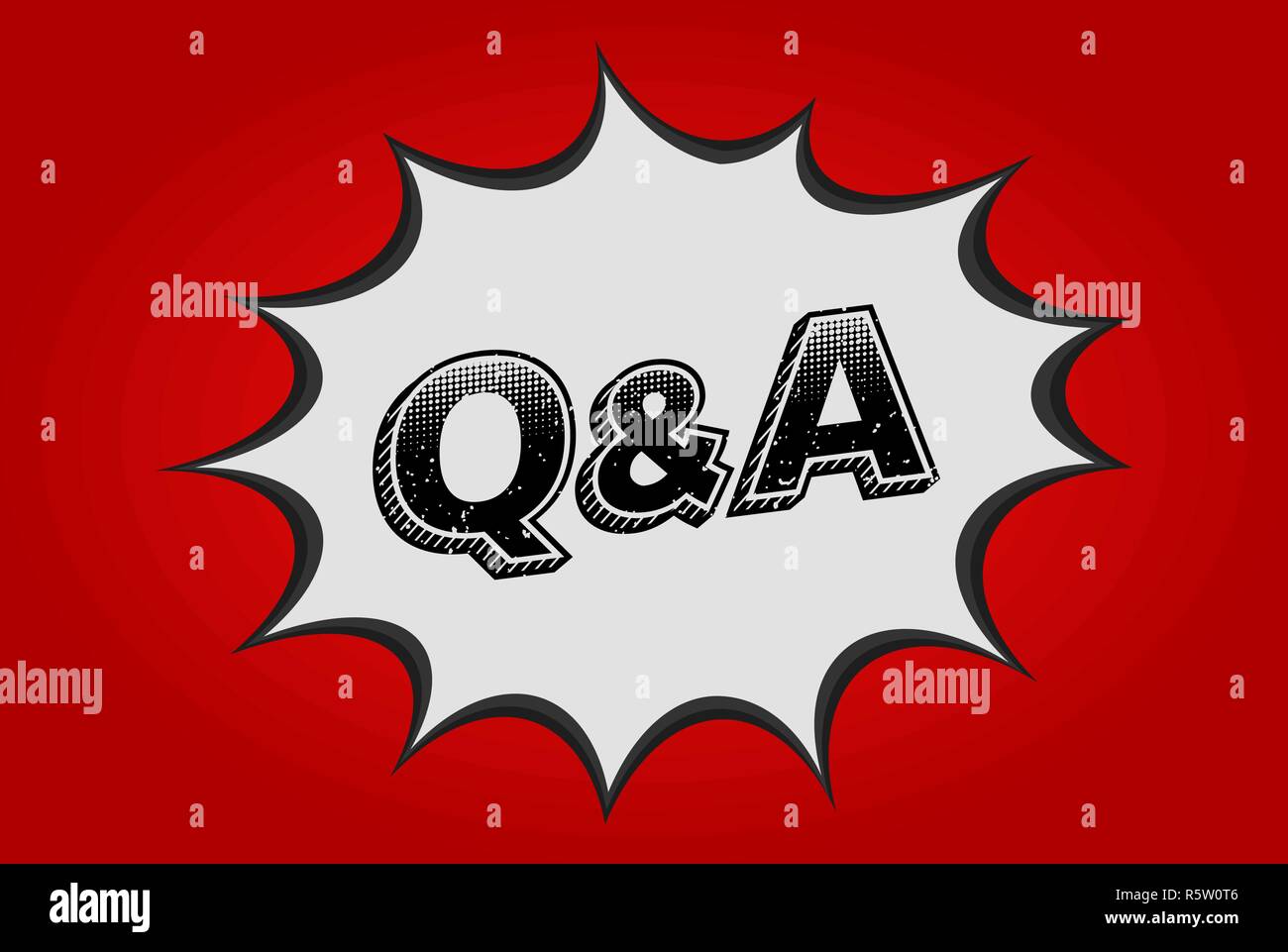 Q A Sign In Pop Art Speech Bubble Questions And Answers Halftone