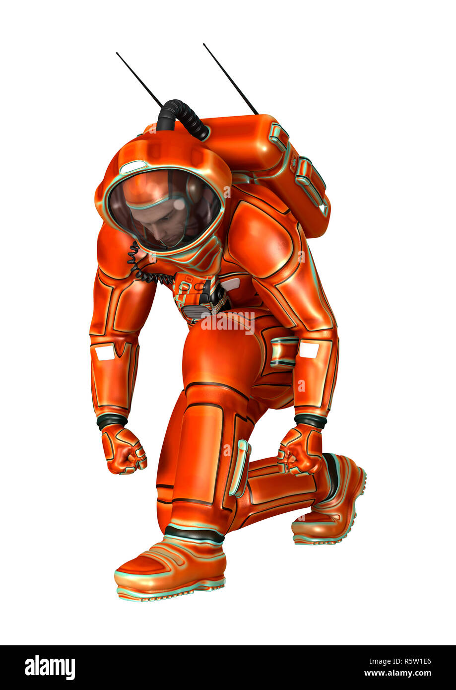 3D Rendering Astronaut on White Stock Photo - Alamy
