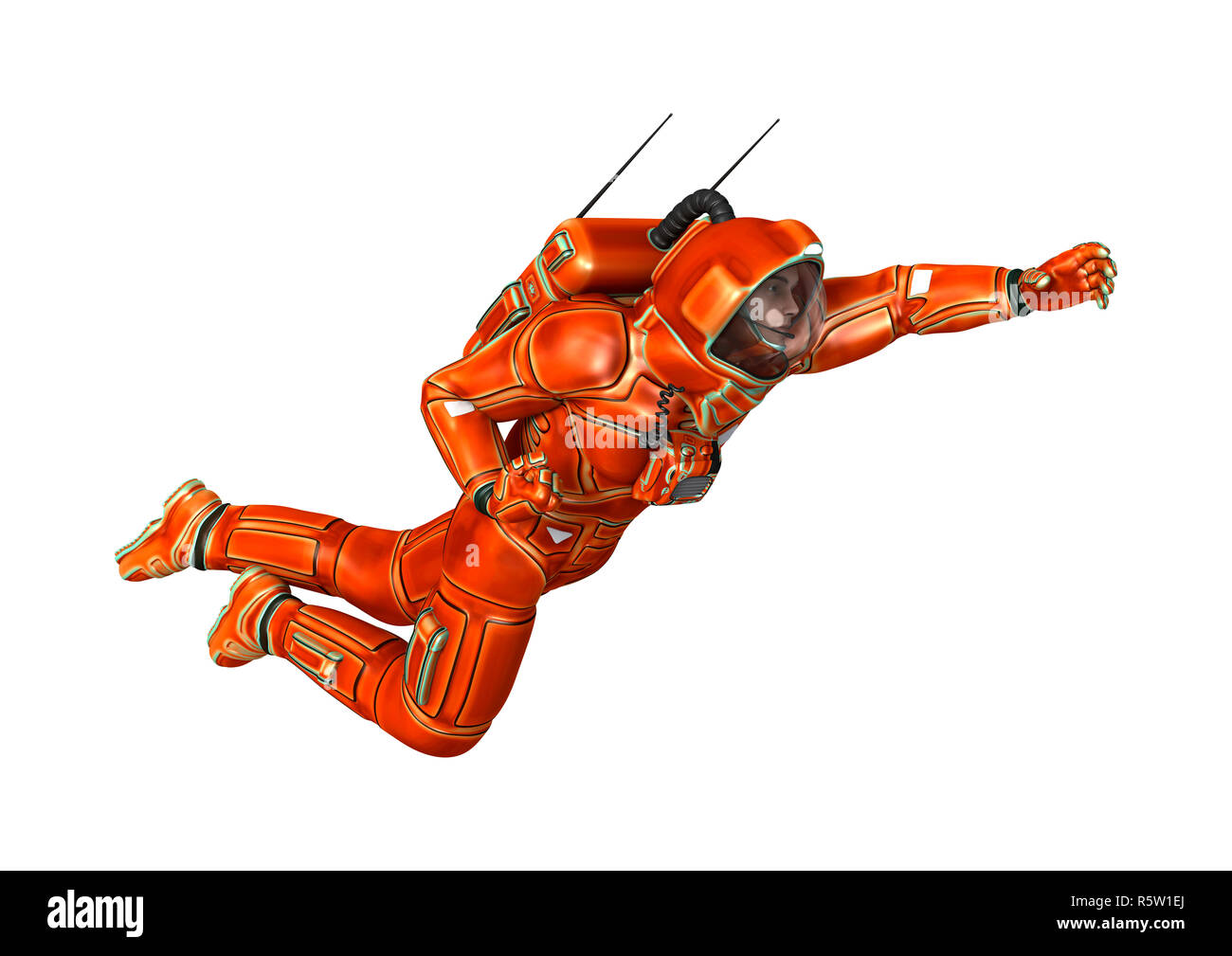 3D Rendering Astronaut on White Stock Photo - Alamy