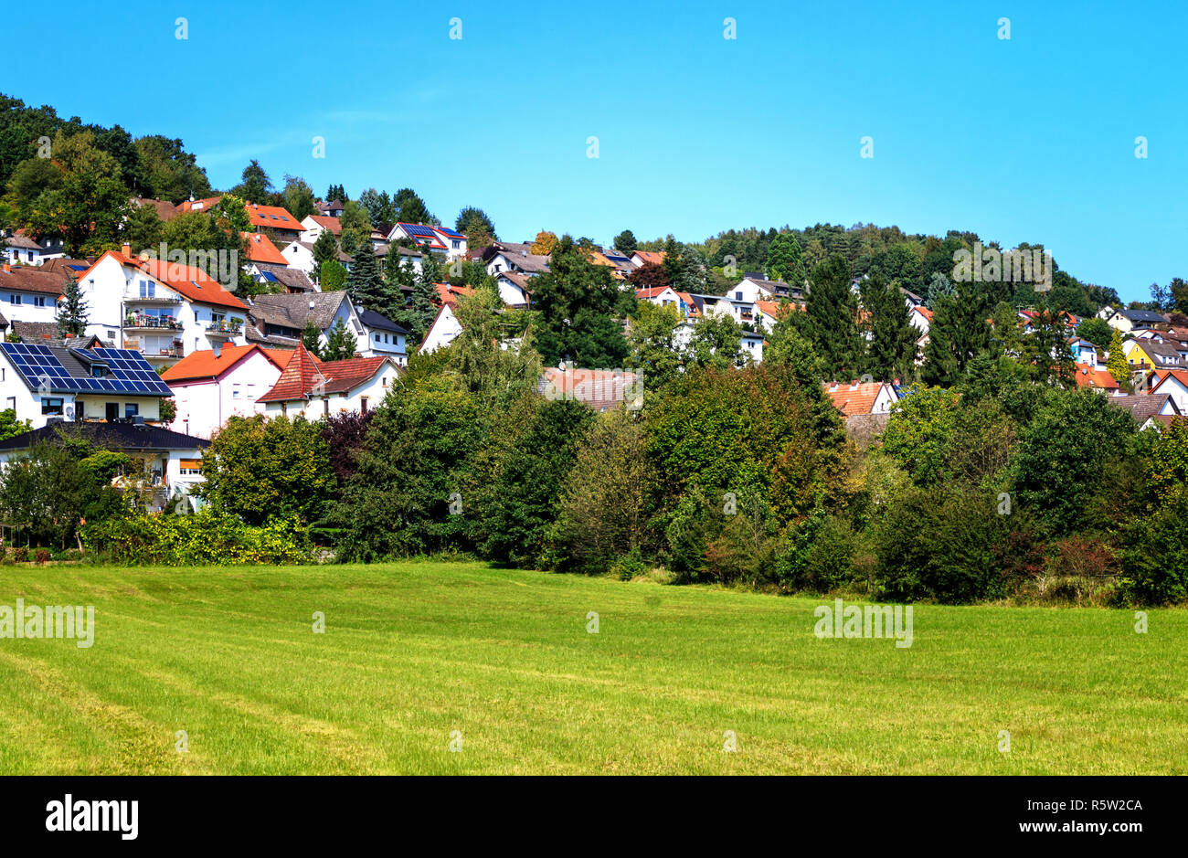picturesque residential houses on the outskirts of the resort town bad soden salmuenster taunus Stock Photo