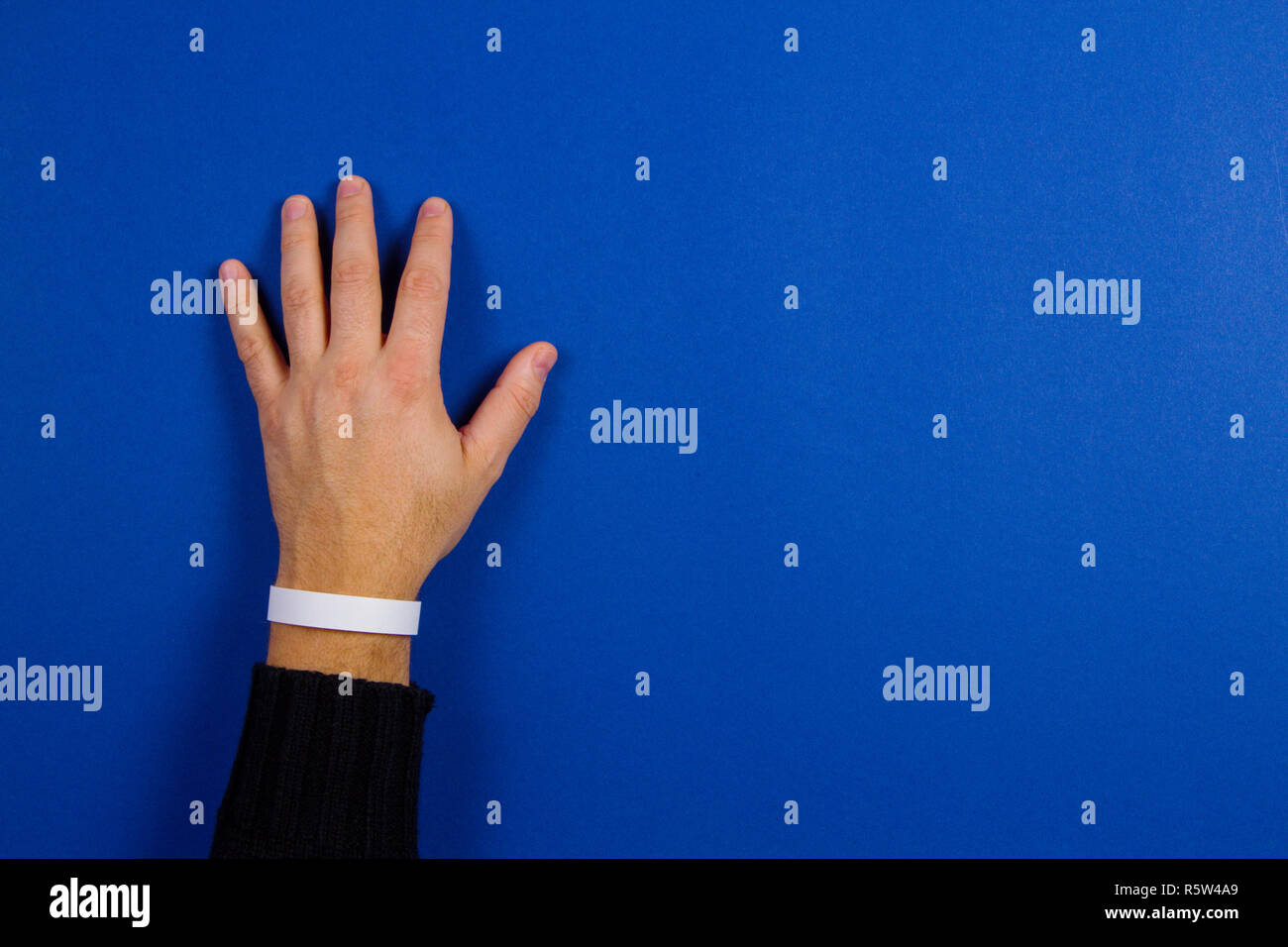 Download Mockup Template Blank Paper Wristband Bracelet On Man Arm Stock Photo Alamy