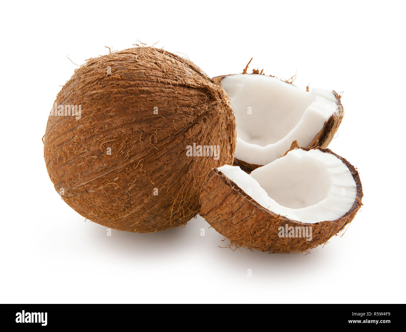 Coconut. Chopped coconut isolated on white background Stock Photo