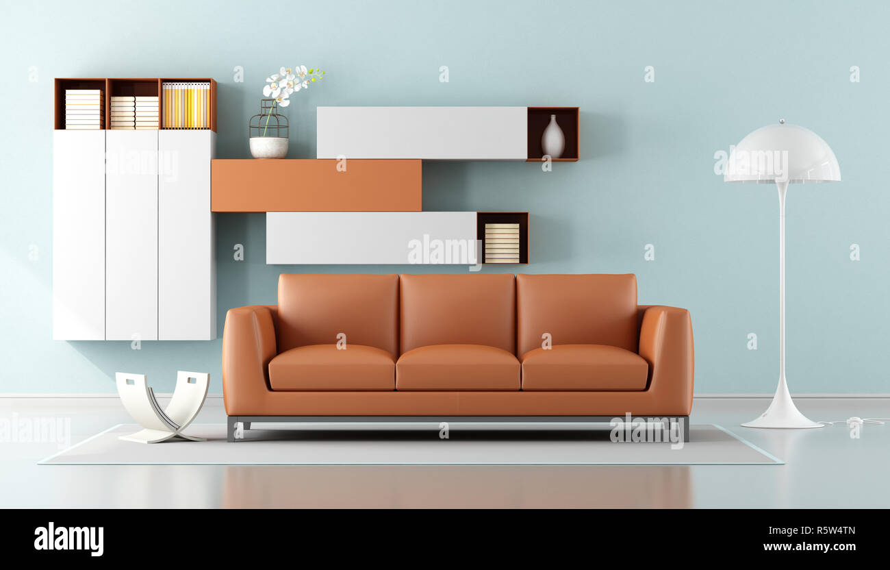 Bright modern living room Stock Photo