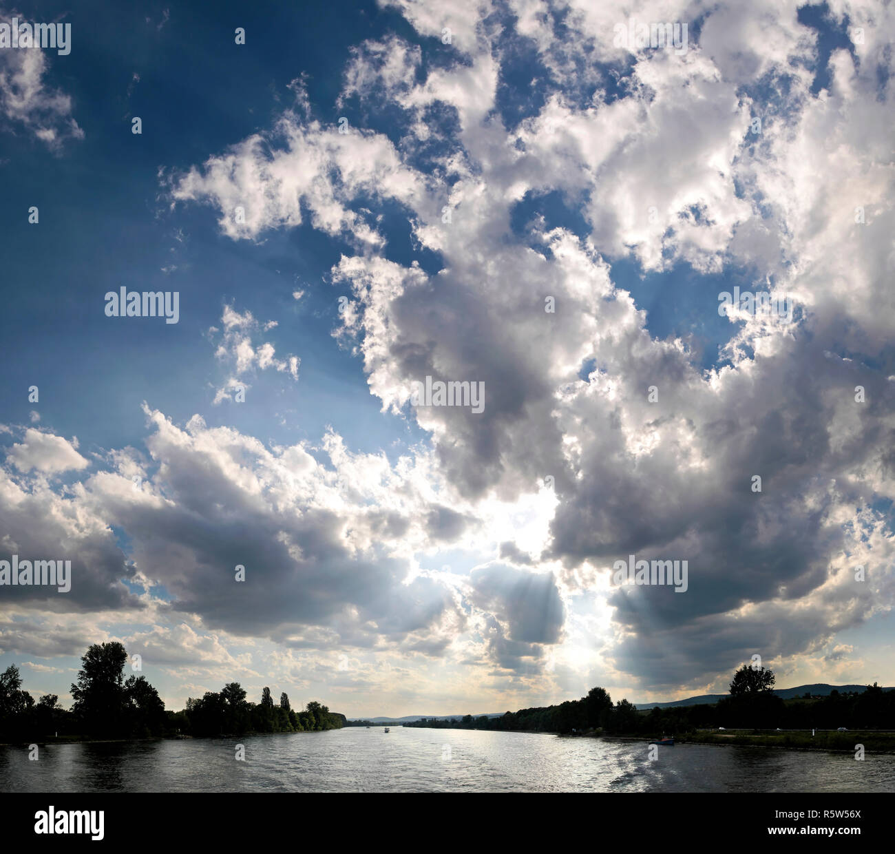 sky over the rhine Stock Photo