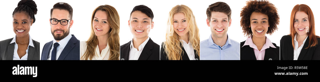 Close-up Of Happy Businesswoman Stock Photo