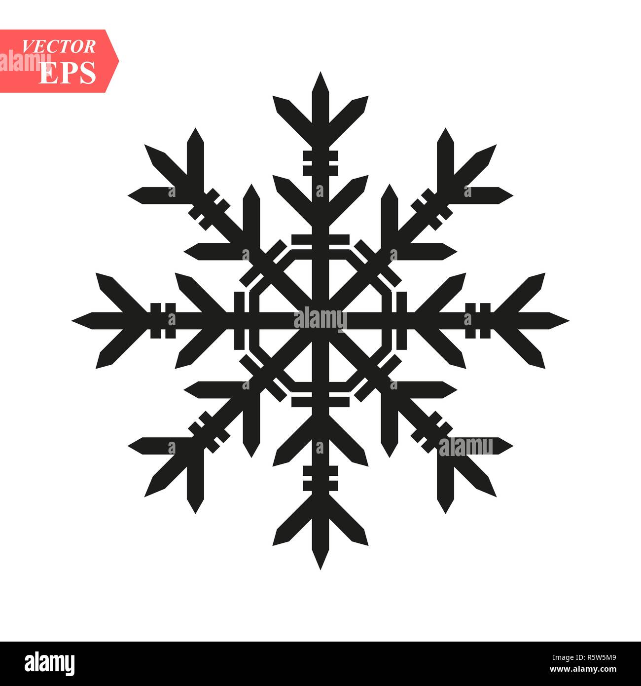 Snowflake icon. Christmas and winter theme. Simple flat black ...