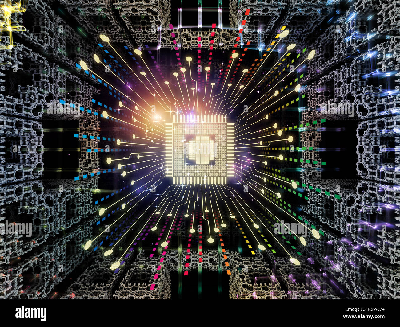 Conceptual Digital Processor Stock Photo - Alamy