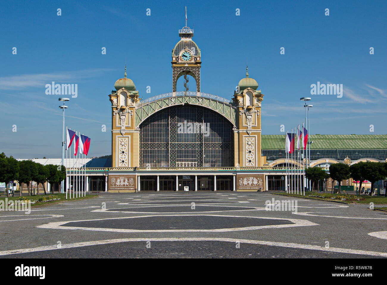 industrial palace on prague exhibition grounds Stock Photo