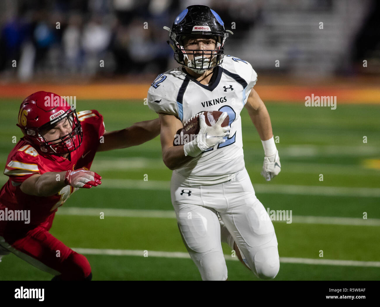 Football action with Chico vs. Pleasant Valley High School in Chico