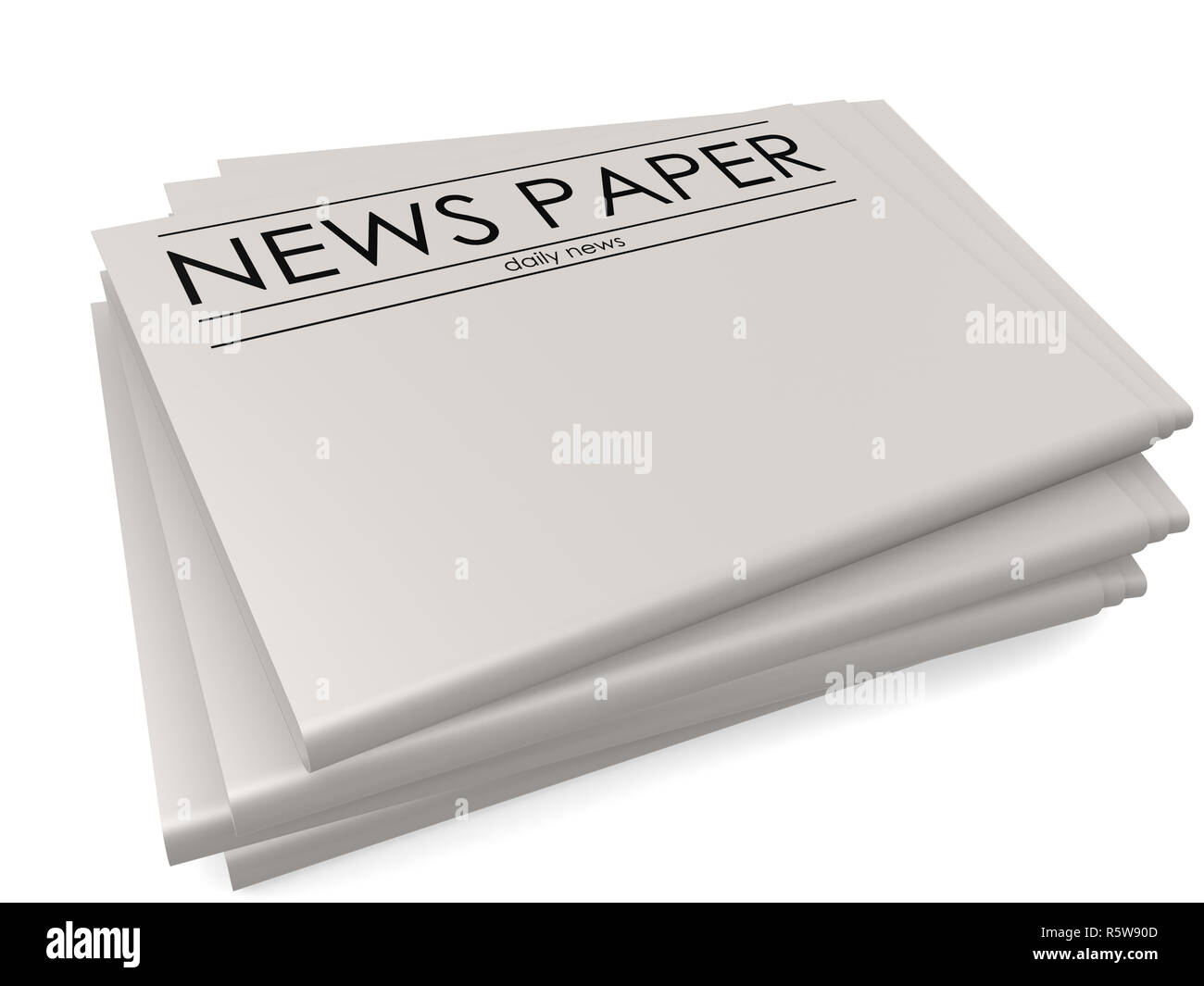 Pile Of Blank Newspapers Isolated On White Background Stock Photo Alamy