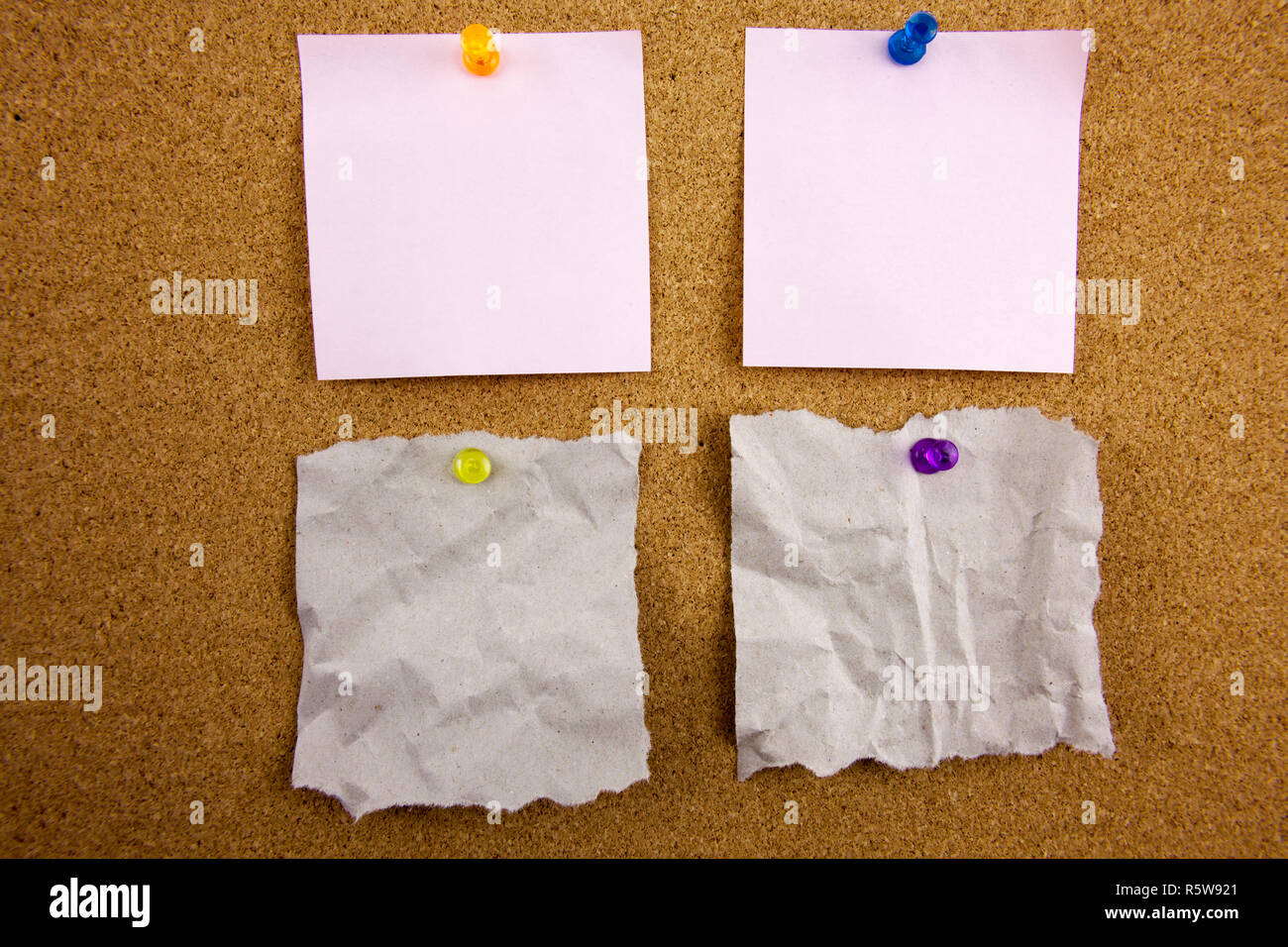 Top view of colorful sticky note papers isolated on white Stock Photo ...