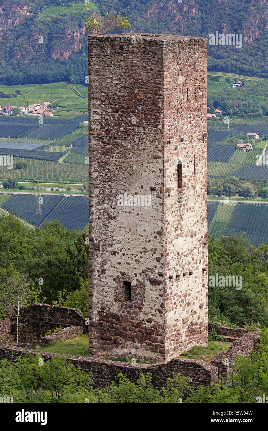 kreid tower between merano and bolzano in south tyrol Stock Photo