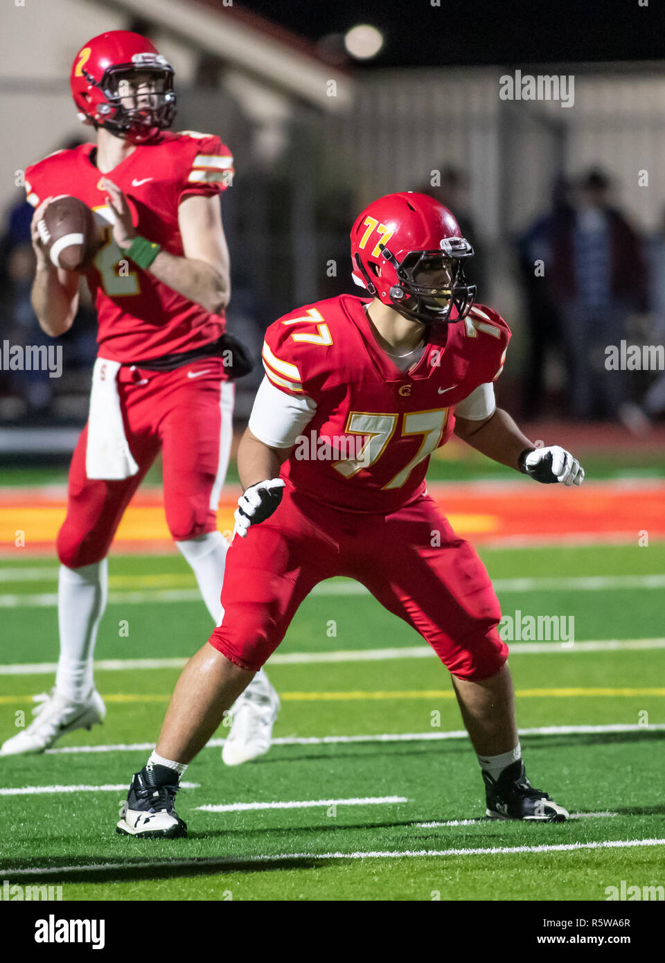Football action with Chico vs. Pleasant Valley High School in Chico