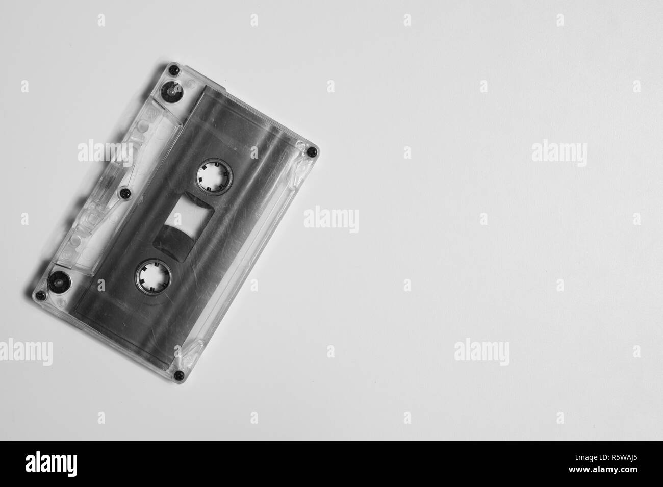 Retro cassette tape on white background Stock Photo - Alamy