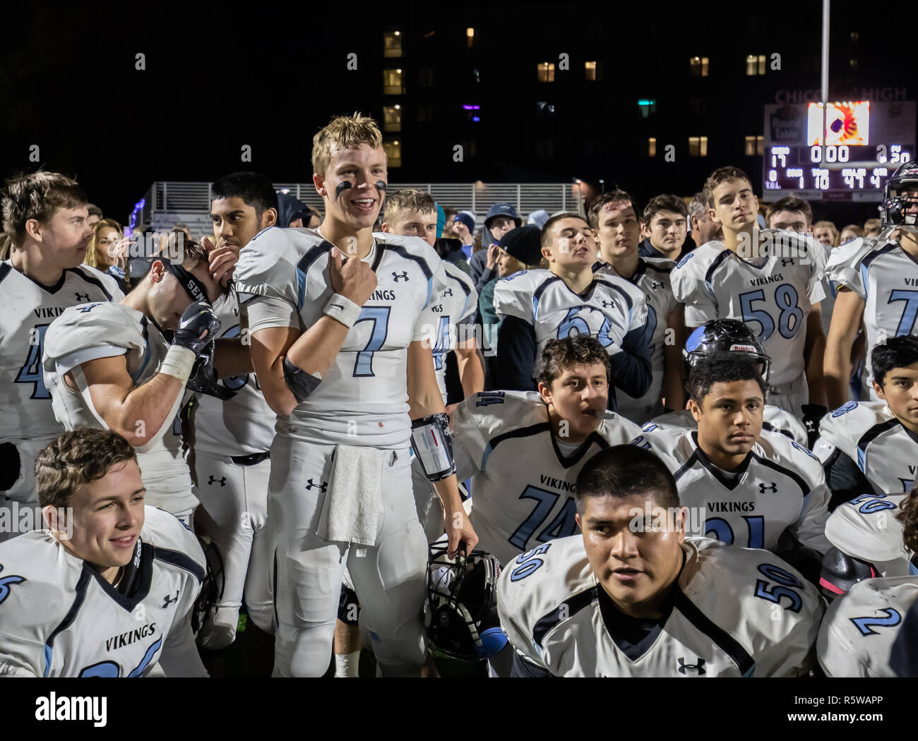 Football action with Chico vs. Pleasant Valley High School in Chico