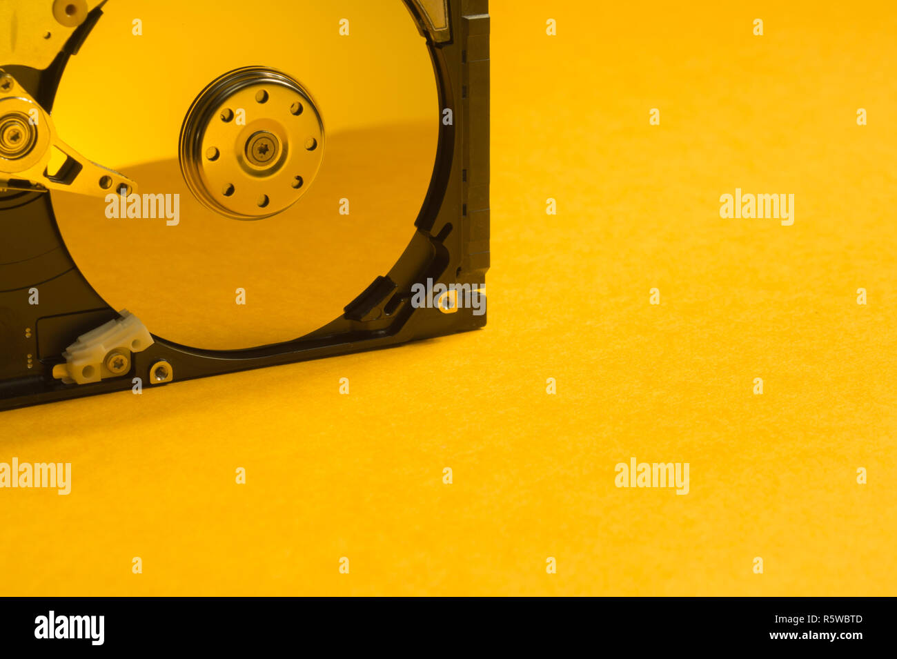 Colorful hdd. open hard disk drive. the concept of data storage. data array. hard drive from the computer Stock Photo
