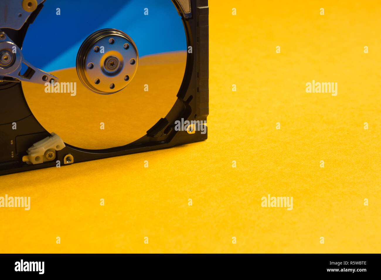 Colorful hdd. open hard disk drive. the concept of data storage. data array. hard drive from the computer Stock Photo