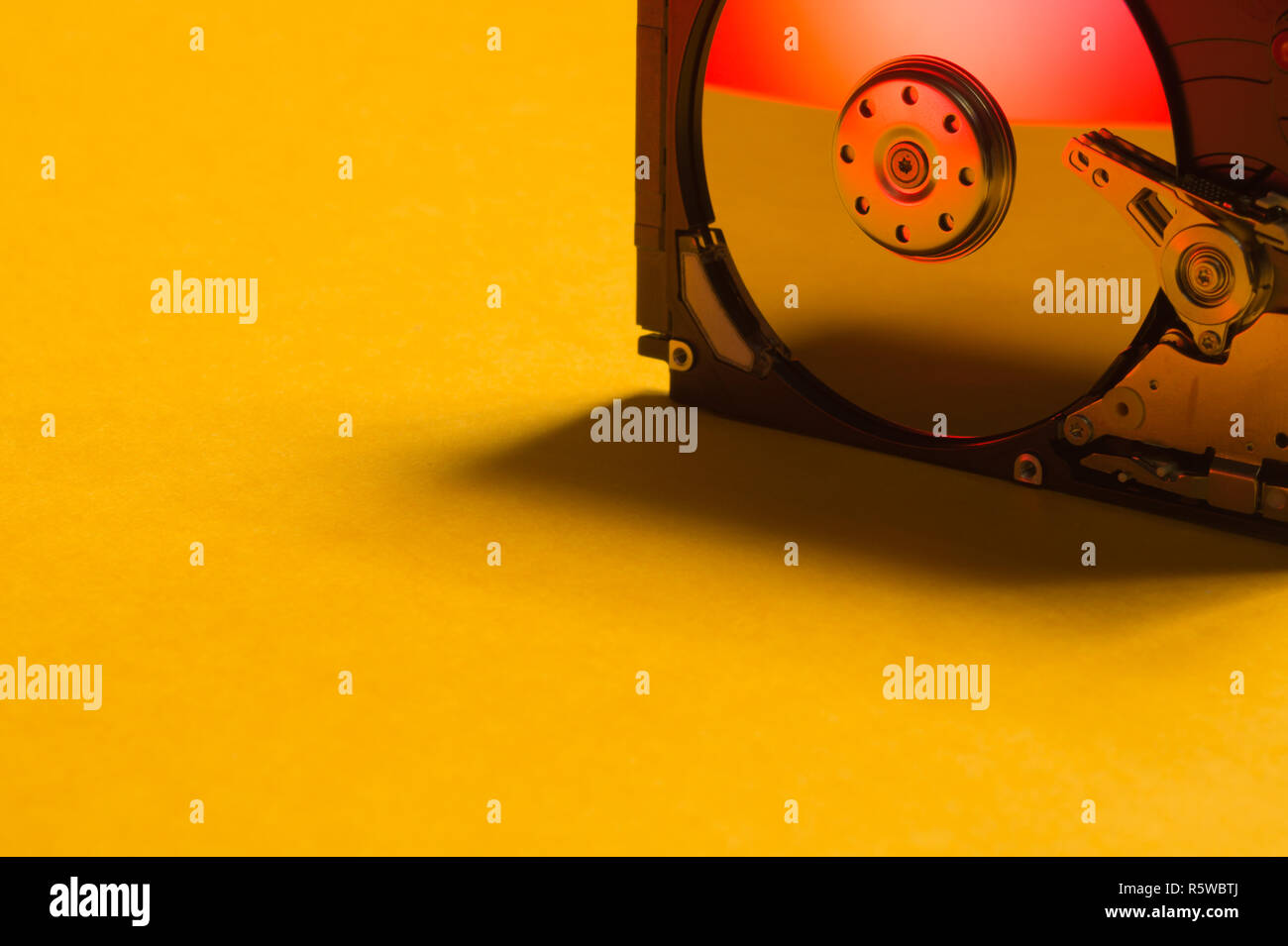 Colorful hdd. open hard disk drive. the concept of data storage. data array. hard drive from the computer Stock Photo