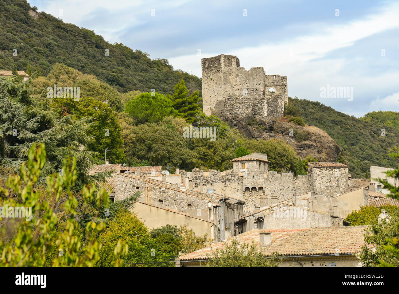 medieval castle rochemaure in france Stock Photo Alamy