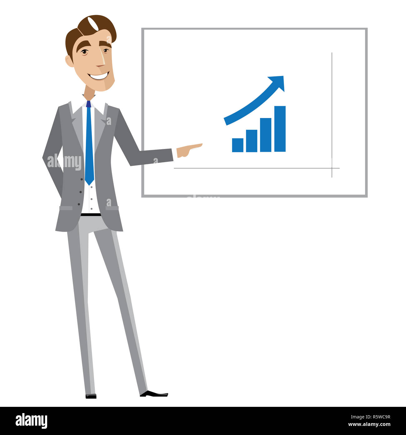 Business man pointing at chart Stock Photo - Alamy