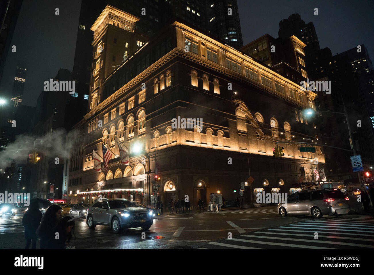 Carnegie Hall is the landmarked concert venue at the corner of Seventh