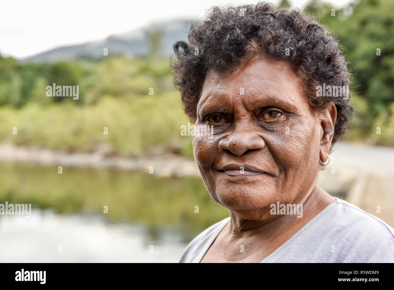 Aboriginal Woman , Australia Stock Photo