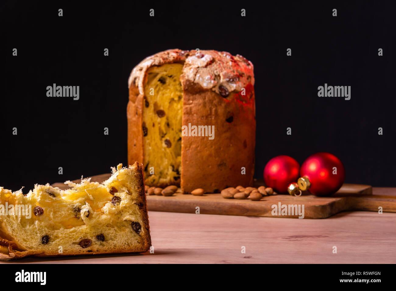 Italian Christmas cake. Home made Panettone Stock Photo