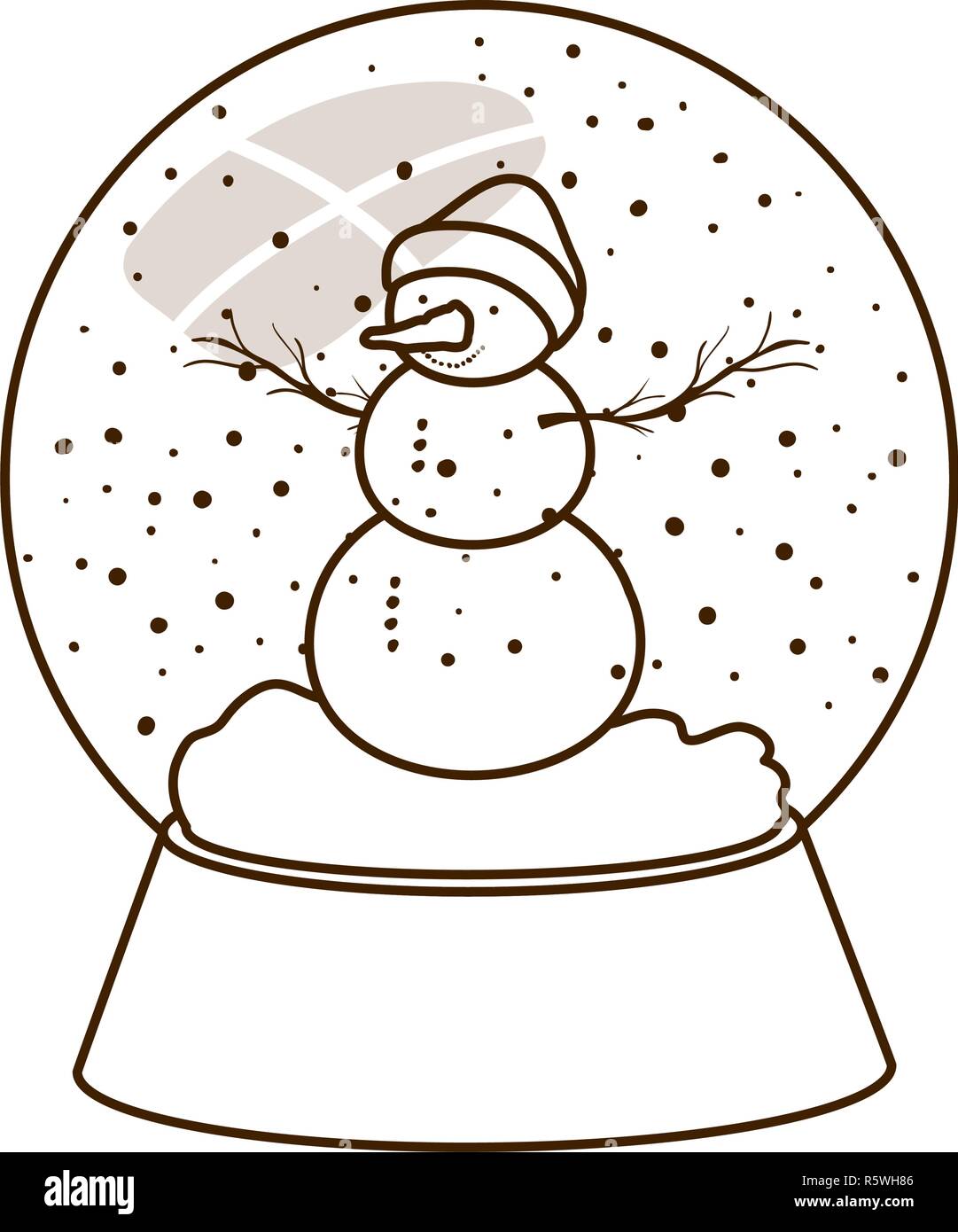 snow man in crystal ball isolated icon Stock Vector Image & Art - Alamy