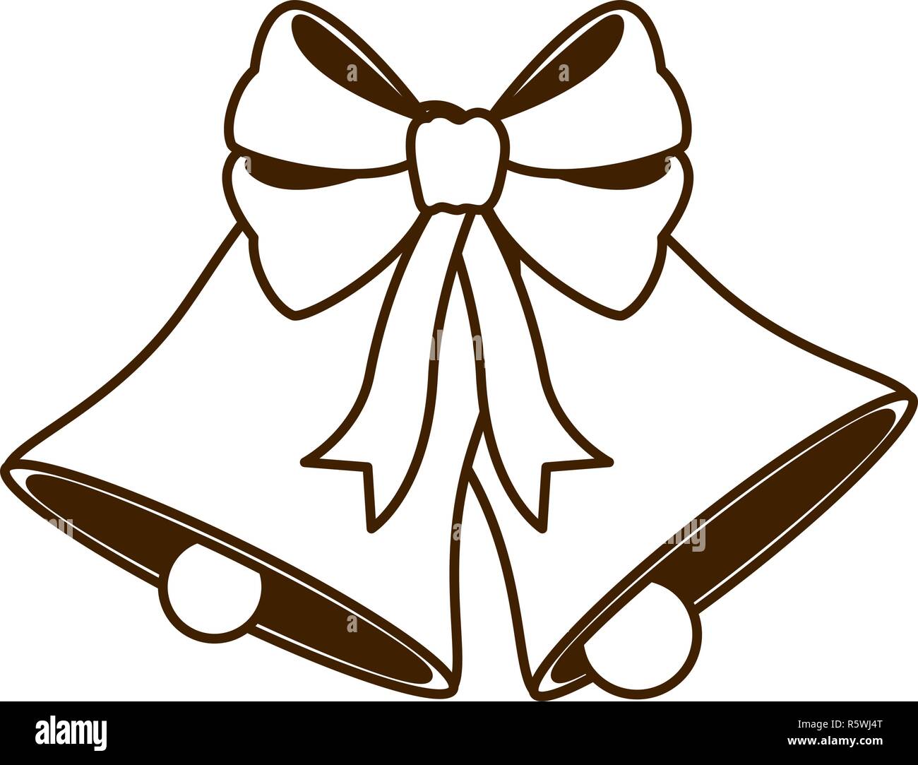 bells with bow isolated icon Stock Vector