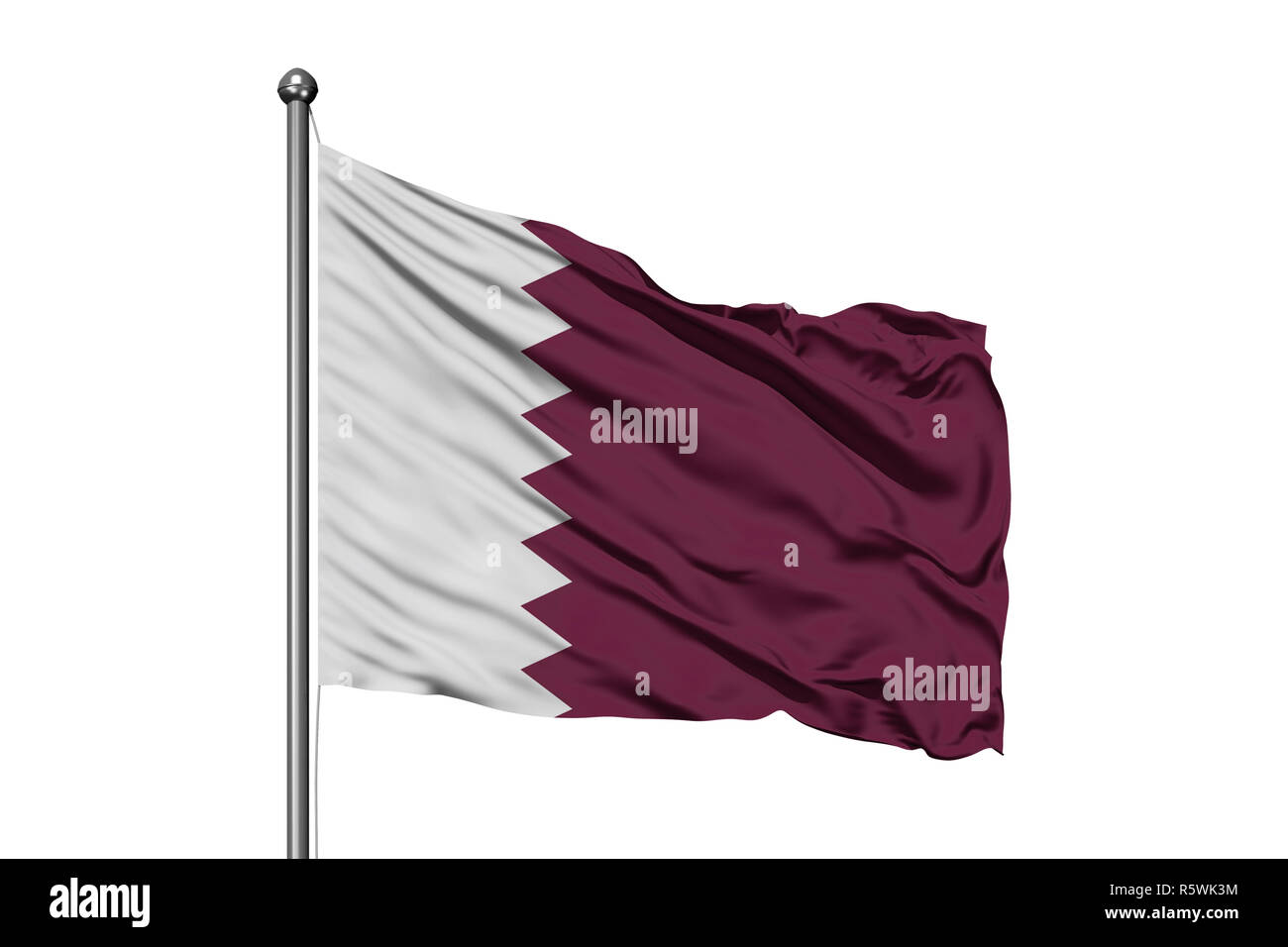 Flag of Qatar waving in the wind, isolated white background. Qatari flag Stock Photo - Alamy Flag of Qatar waving in the wind, isolated white background. Qatari flag Stock Photo - Alamy
