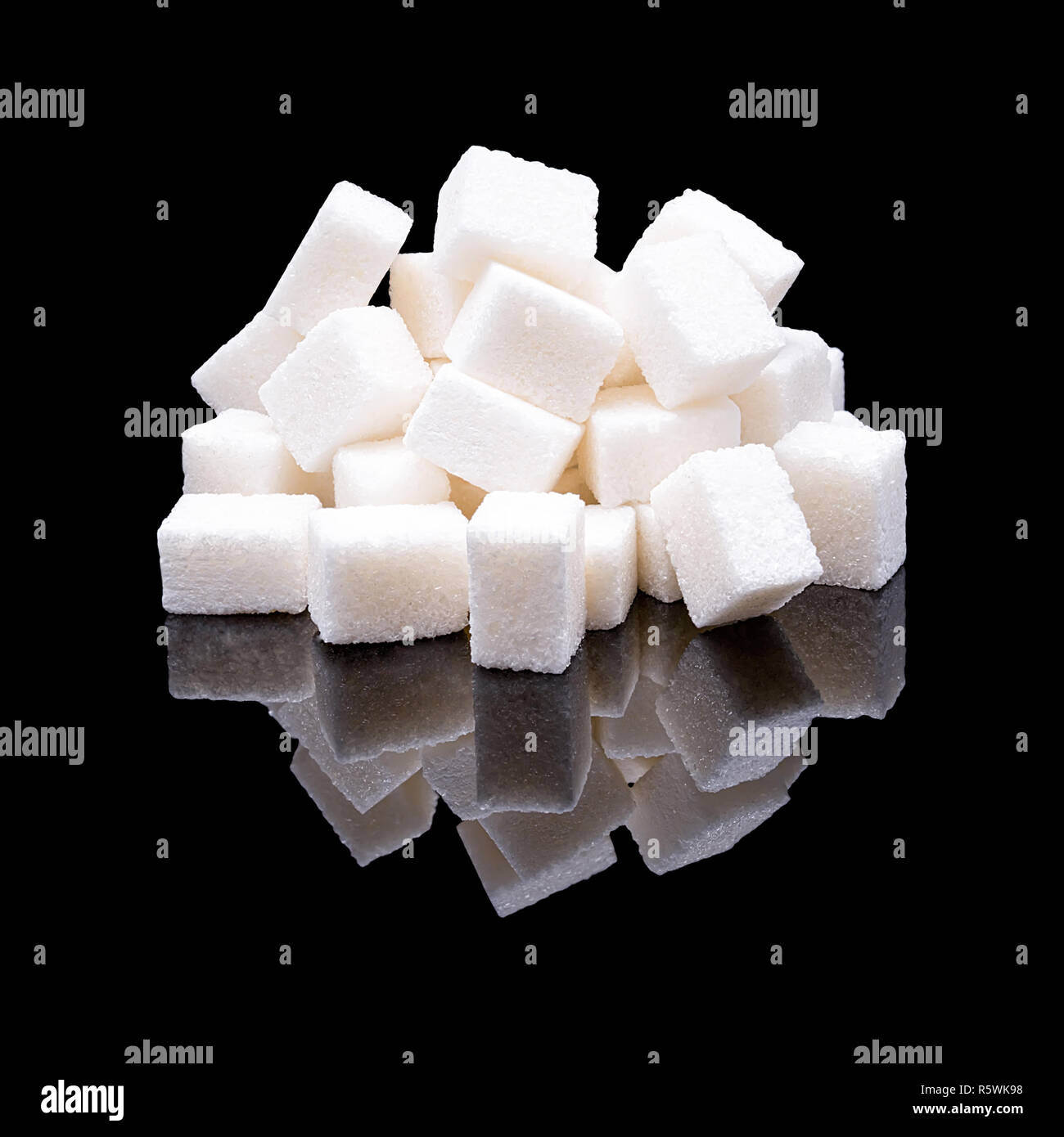 Cubes of white sugar from sugar beet Stock Photo