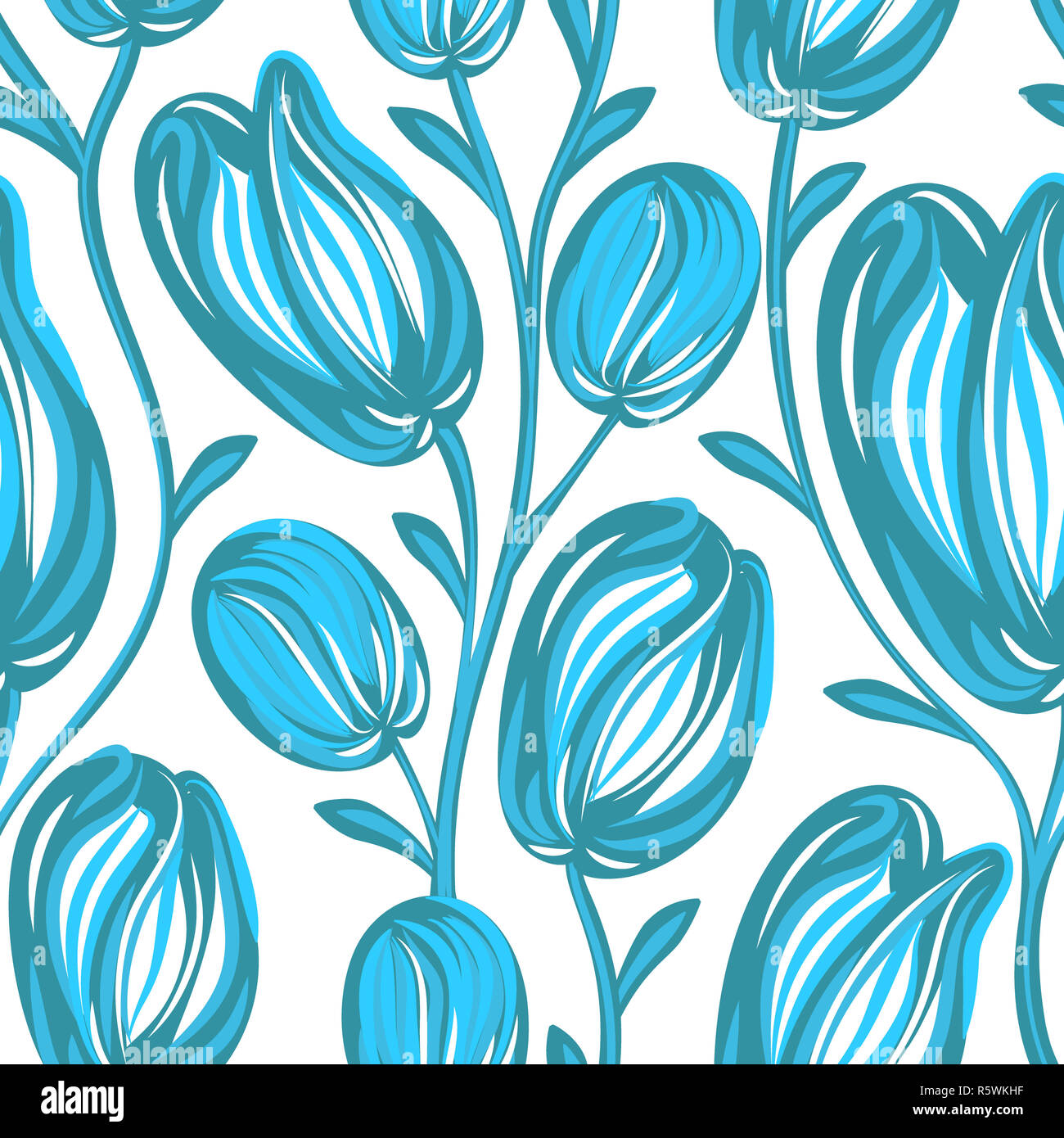 Floral seamless pattern. Hand drawn creative flowers. Colorful artistic background. Abstract herb Stock Photo