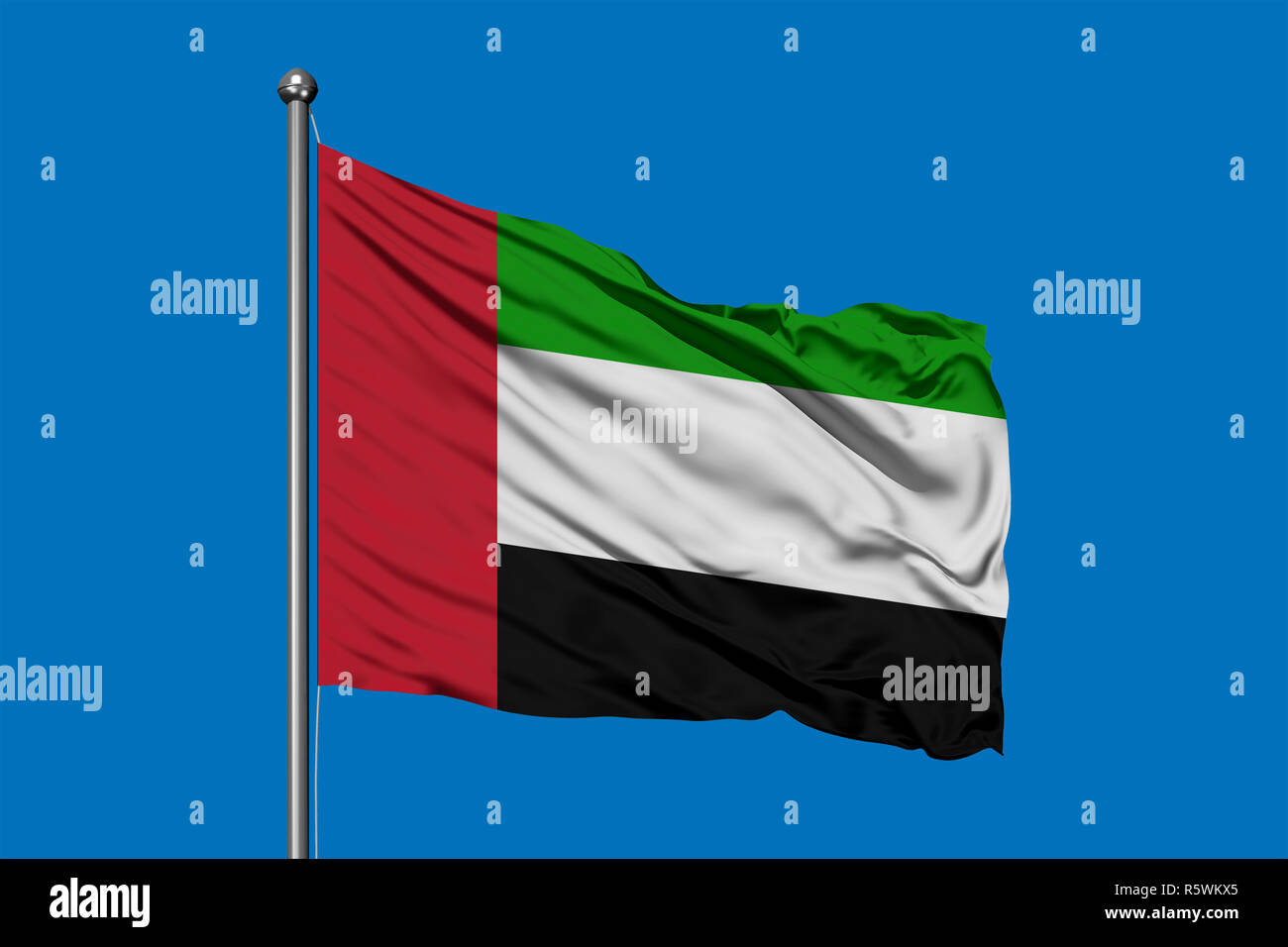 Flag of United Arab Emirates waving in the wind against deep blue sky. UAE flag Stock Photo Alamy Flag of United Arab Emirates waving in the wind against deep blue sky. UAE flag Stock Photo Alamy