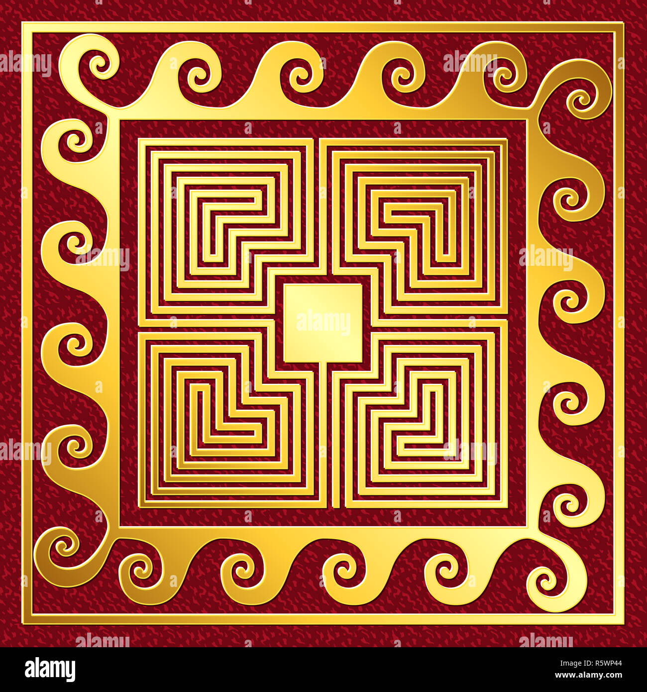 vector Traditional vintage gold Greek ornament, Meander Stock Photo - Alamy