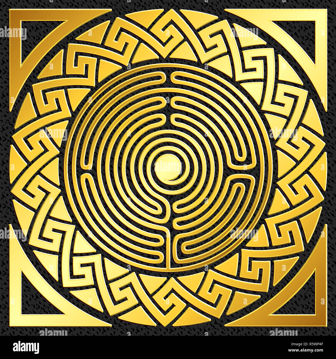 vector Traditional vintage gold Greek ornament, Meander Stock Photo - Alamy