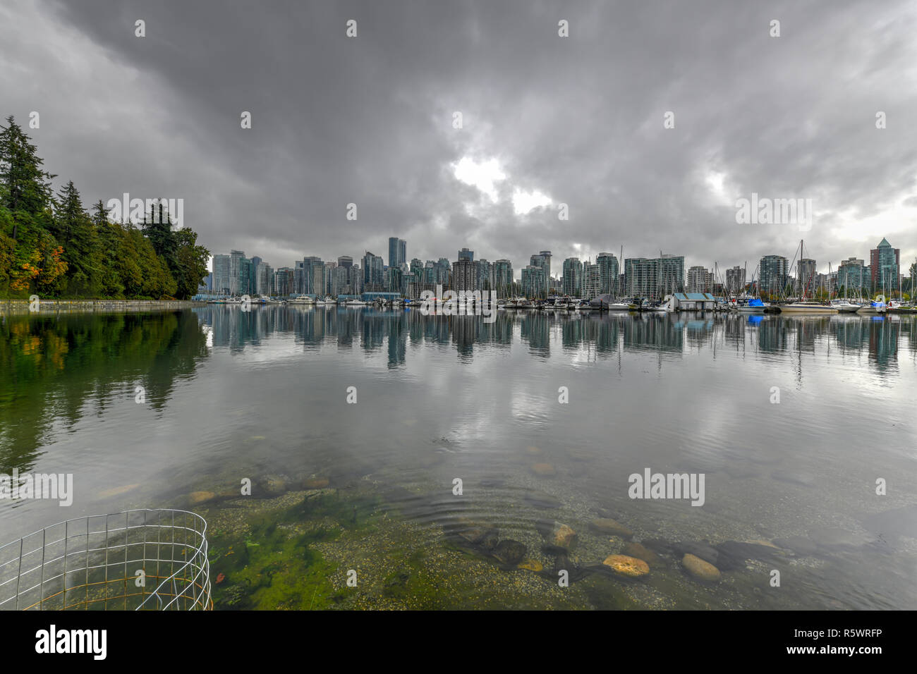 Panoramic view of Downtown Vancouver from Stanley Park in Vancouver ...