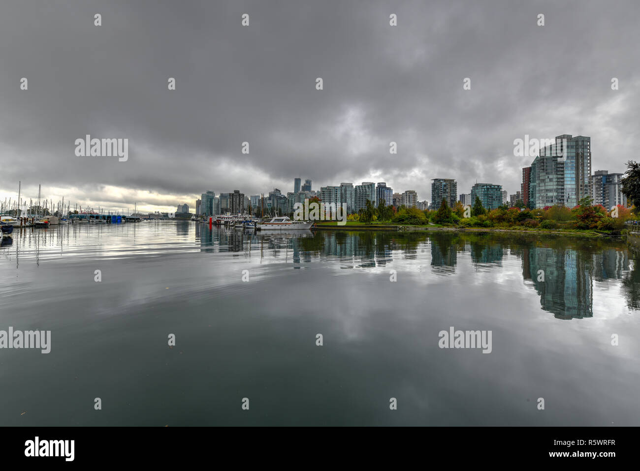 Panoramic view of Downtown Vancouver from Stanley Park in Vancouver ...