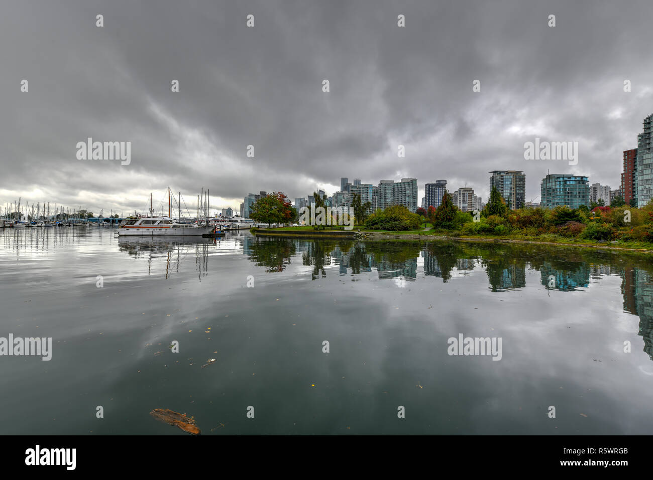 Panoramic view of Downtown Vancouver from Stanley Park in Vancouver ...