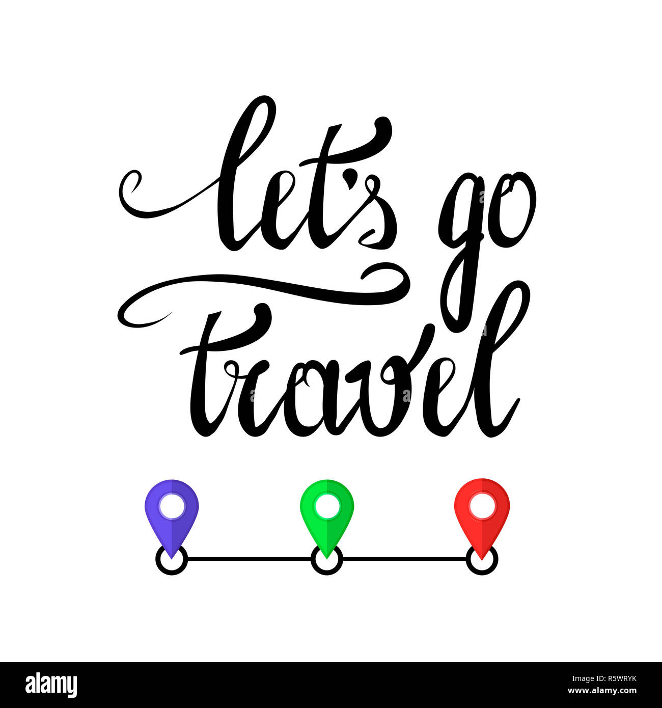 Typography Travel Poster with Lettering Stock Photo Alamy