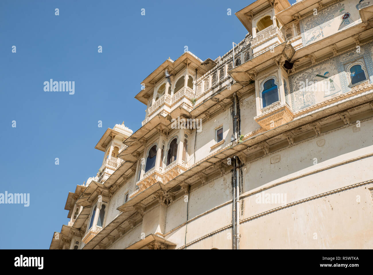 Outside view of City Palace building, Udaipur, Rajasthan, India Stock Photo