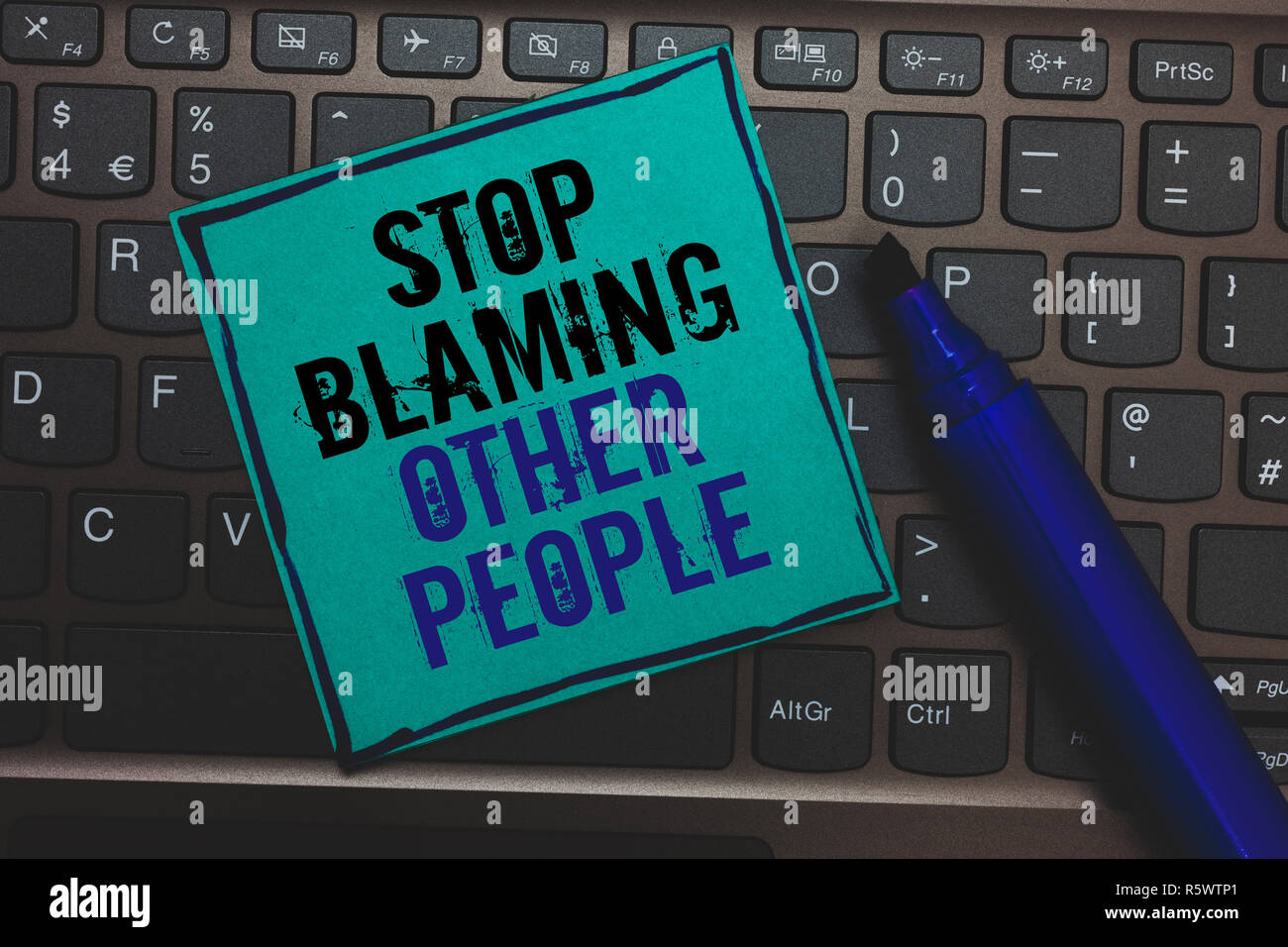 Text sign showing Stop Blaming Other People. Conceptual photo Do not ...