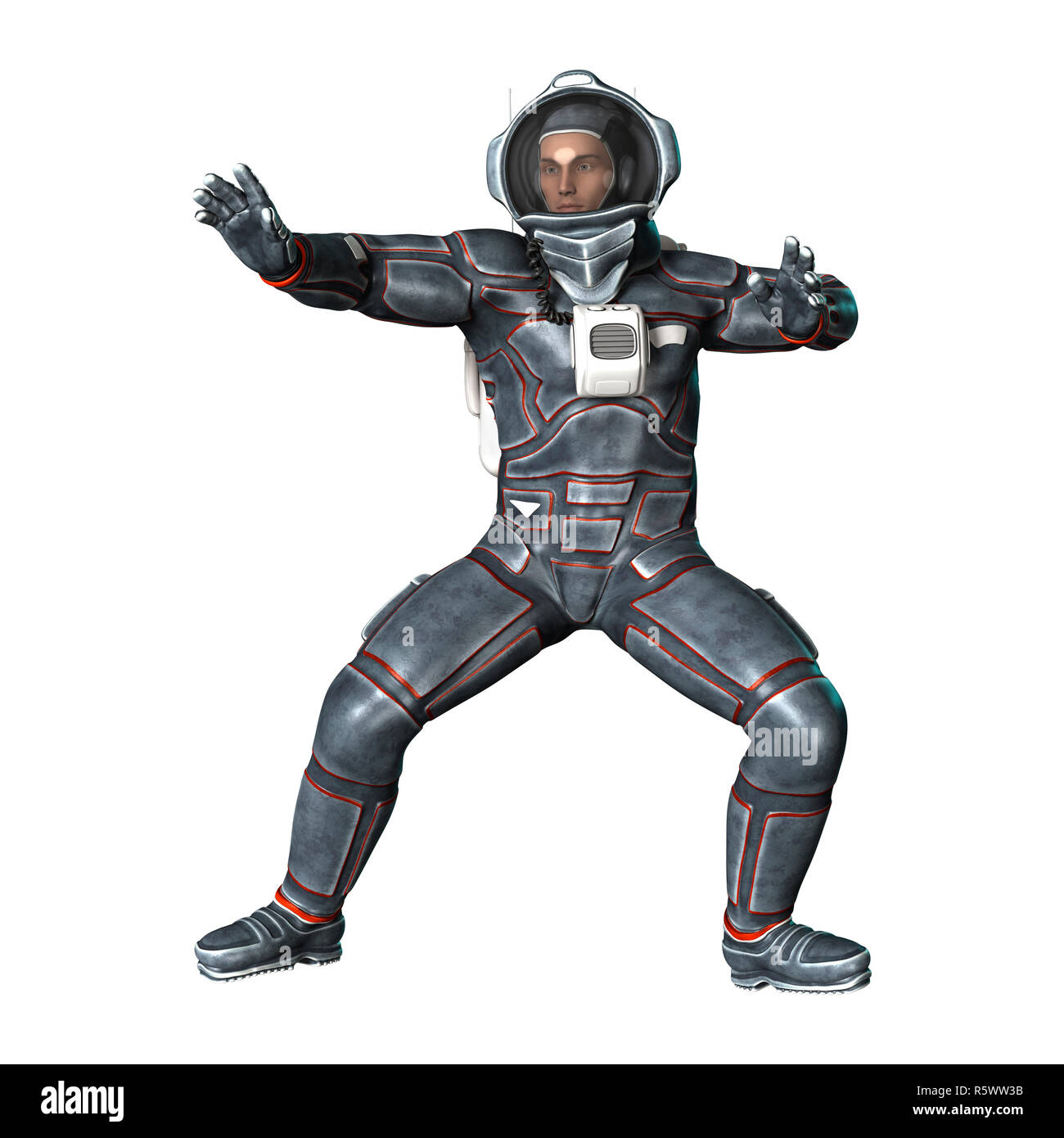 3D Rendering Astronaut on White Stock Photo - Alamy
