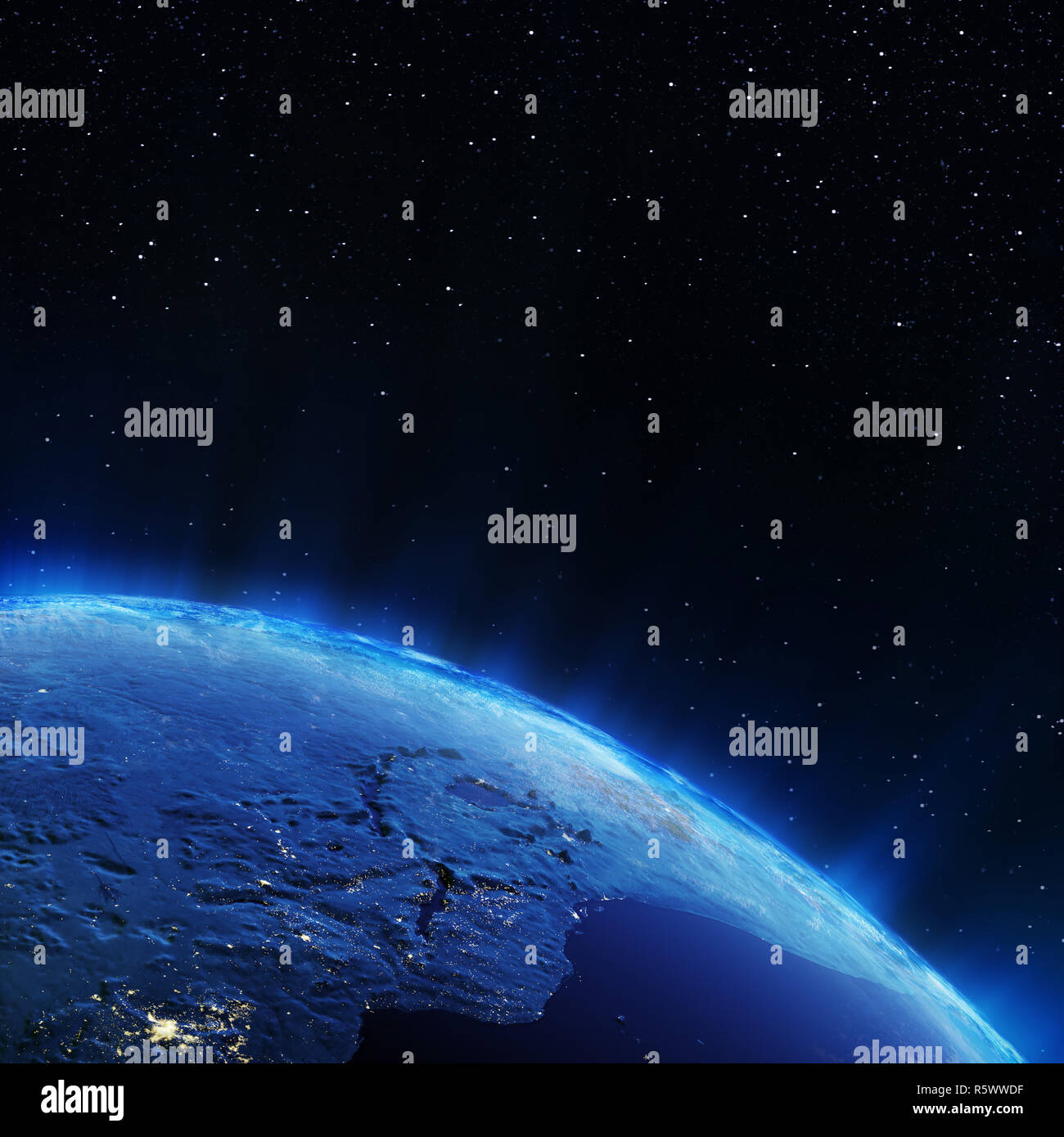Africa city lights 3d rendering Stock Photo - Alamy