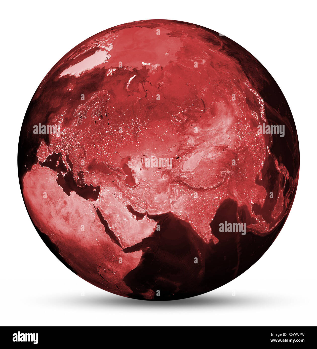 Earth red map 3d rendering Stock Photo Alamy