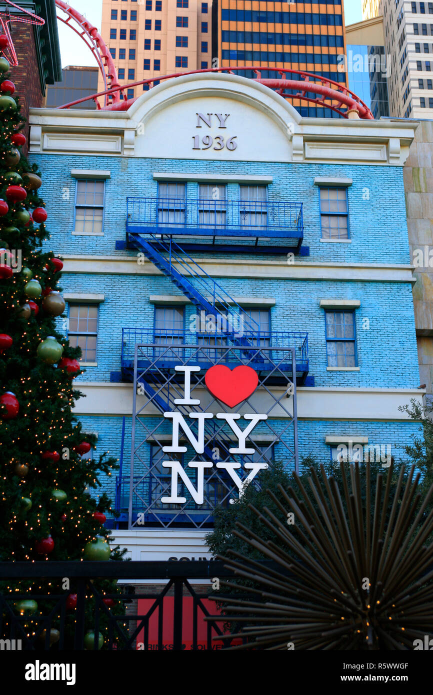 I Love New York logo on the front of a building in New York New York Las Vegas, Nevada Stock Photo